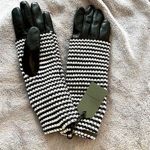 All saints leather and knit gloves SIZE: Small